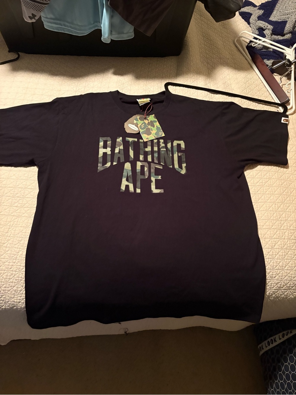 Bape Bathing Ape Black T-Shirt with Camo Logo